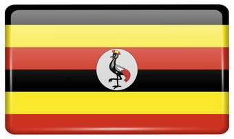 旗帜乌干达形式磁铁冰箱反射光