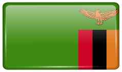 旗帜赞比亚形式磁铁冰箱反射光