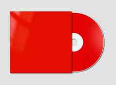 红色的Dvd模型模板孤立的灰色