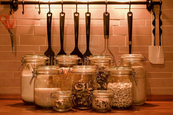 厨房罐子厨房成分厨房工具烹饪