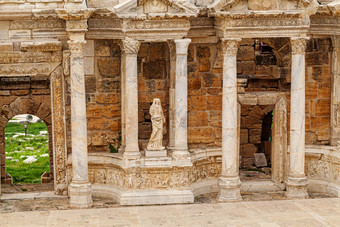 古老的希腊罗马剧院古老的城市希拉波利斯棉花堡火鸡