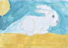 孩子们的画兔子清算