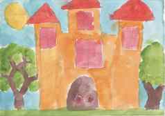 孩子的画童话语言城堡