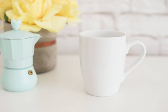 杯子模型咖啡杯模板咖啡杯子印刷设计模板白色杯子模型空白杯子风格股票产品图像风格股票摄影白色咖啡杯玫瑰花