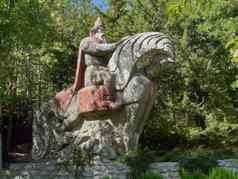 纪念碑俄罗斯英雄马背上的公园