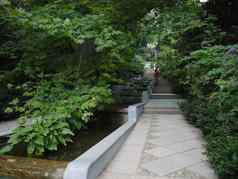 公园不寻常的池塘流动楼梯不寻常的决定架构师规划者