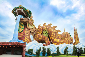 大龙雕像龙的后代博物馆suphan武里府