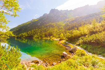 山景观视图塔特拉山山湖海