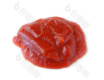 番茄番茄酱红色的酱汁喷射孤立的白色背景