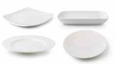 白色陶瓷板孤立的白色背景