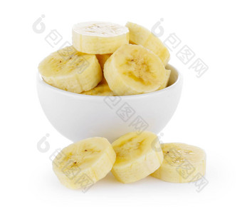 片香蕉碗白色背景