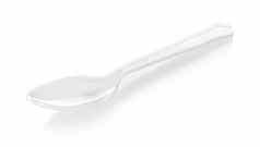 塑料勺子白色背景