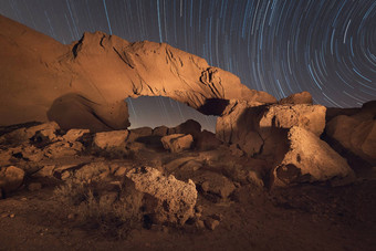 明星小径晚上景观火山岩石拱tenerife金丝雀岛西班牙