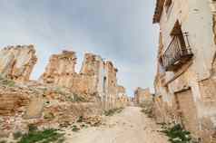 主要街被遗弃的小镇belchite摧毁了西班牙语民事战争saragossa西班牙