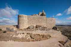 废墟古老的中世纪的城堡卡斯特罗杰里兹布尔戈斯省西班牙