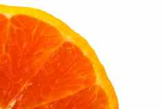季度新鲜的多汁的橙色水果片孤立的白色背景复制空间文本自然维生素抗氧化剂概念