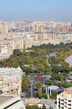 街道巴库美丽的视图阿塞拜疆