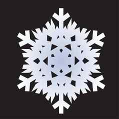 雪花插图白色雪花图标孤立的黑色的背景象征雪假期冷天气霜冬天设计元素