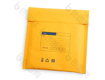 黄色的信信封空气泡沫包装Dvd伊索拉