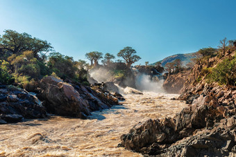 埃普帕瀑布库内内河纳米比亚
