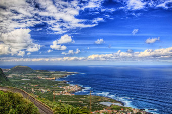 蓝色的海岩石<strong>西北海岸</strong>tenerife加那利群岛人岛屿