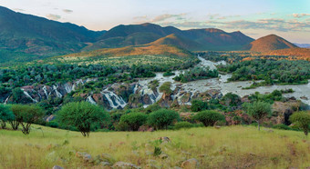 埃普帕瀑布库内内河纳米比亚