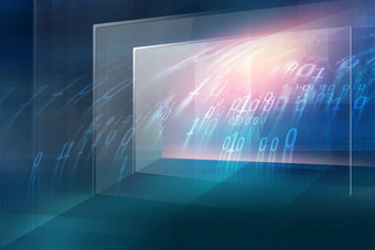 数字技术大屏幕二进制代码概念