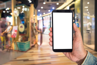 模拟空白屏幕智能手机购物购物中心背景