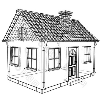 私人房子草图插图
