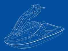 飞机滑雪草图插图