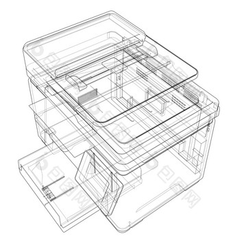 打印机概念插图图片