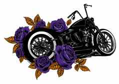 摩托车自行车玫瑰牡丹卡框架