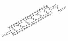阿基米德螺杆行画