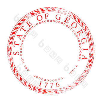 乔治亚州红色的墨水邮票