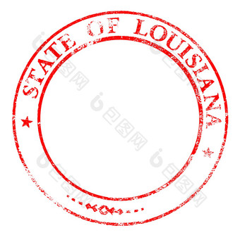 路易斯安那州红色的墨水邮票