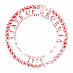 乔治亚州红色的墨水邮票
