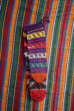 手工制作的色彩斑斓的土耳其少数民族风格编织袜子