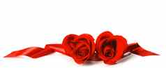 红色的玫瑰丝带
