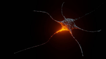神经元摘要黑暗背景红色的耀斑