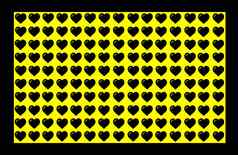 黑色的心形状黄色的背景黑色的边境心点设计插图目的背景网站企业演讲产品促销活动
