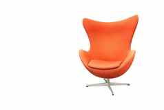 橙色织物沙发扶手椅曲线设计