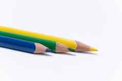 蜡笔彩色的铅笔颜色蜡笔黄色的绿色蓝色的