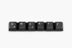 单黑色的键键盘信qwertz式