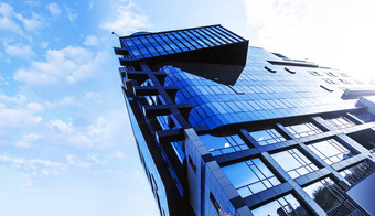美丽的摩天大楼体系结构玻璃窗口外建筑业务区域城市