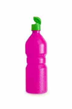 粉红色的塑料汁糖浆瓶
