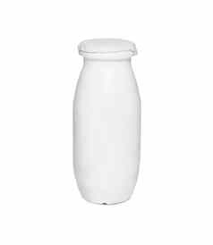 酸奶牛奶塑料瓶孤立的白色背景