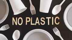 塑料餐具塑料污染环境保护概念