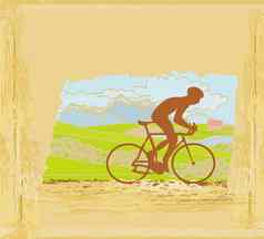 骑自行车难看的东西海报模板向量