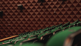 古董电影剧院电影观众复古的座位座位绿色