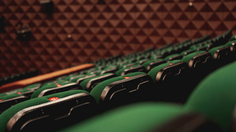 古董电影剧院电影观众复古的<strong>座位座位</strong>绿色